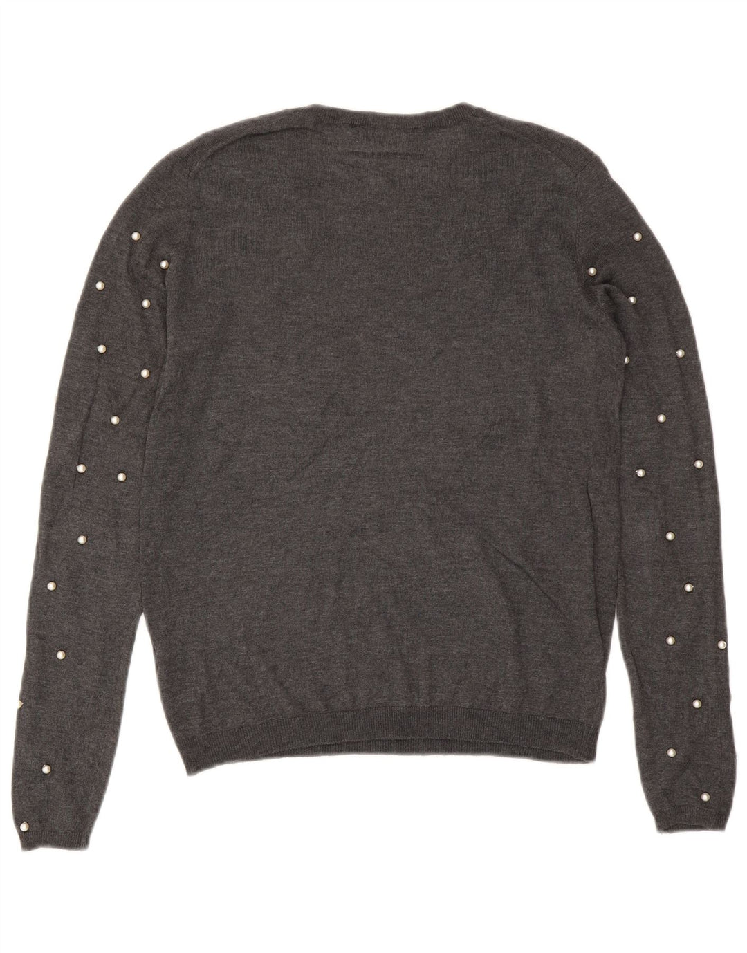 Zara Damen-Pullover mit Rundhalsausschnitt, Gr. 10, Größe S, Grau, Modal