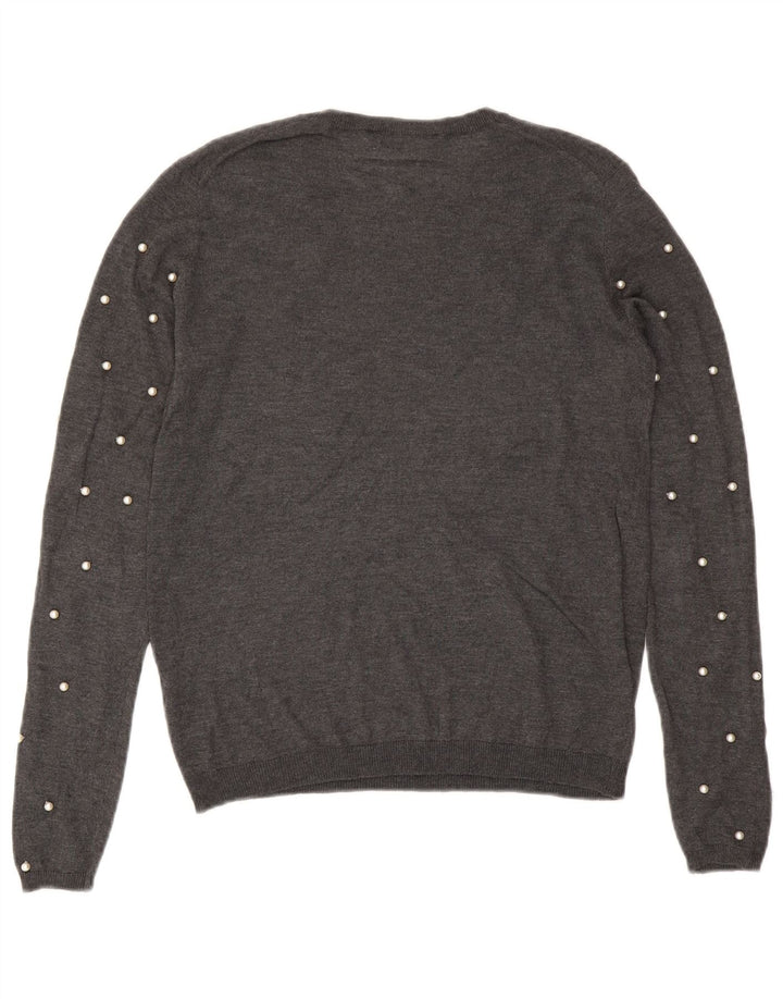 Zara Damen-Pullover mit Rundhalsausschnitt, Gr. 10, Größe S, Grau, Modal