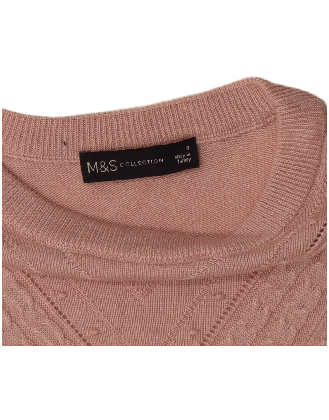 Marks & Spencer Damen-Pullover mit Rundhalsausschnitt, Gr. 8, Rosa