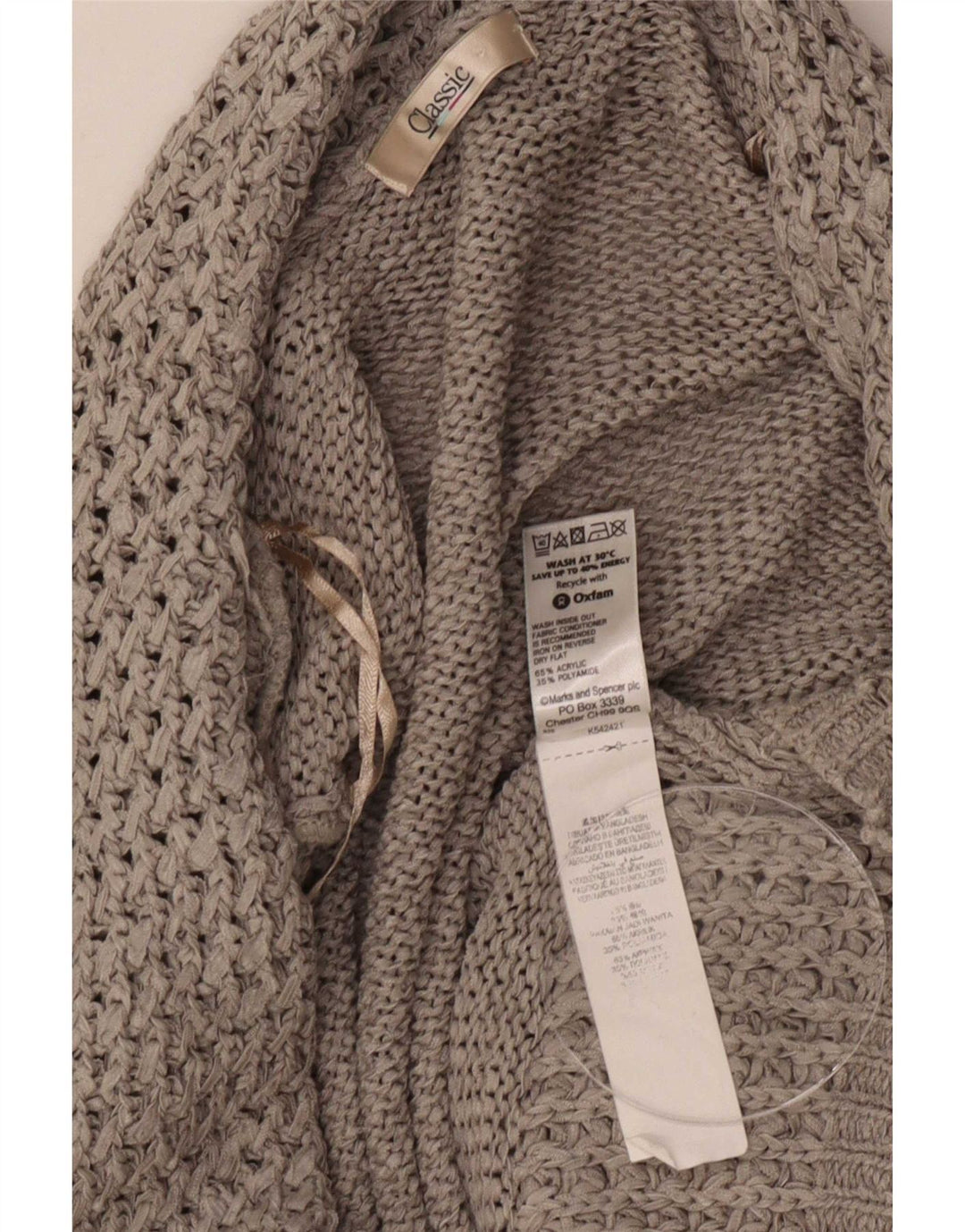 Marks & Spencer Damen-Cardigan, klassisch, offen, Größe 40, Grau
