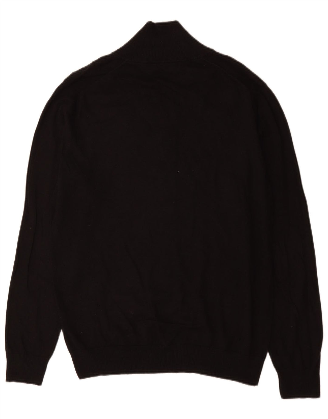 Reiss Herren-Pullover mit Knopfkragen, groß, aus schwarzer Baumwolle