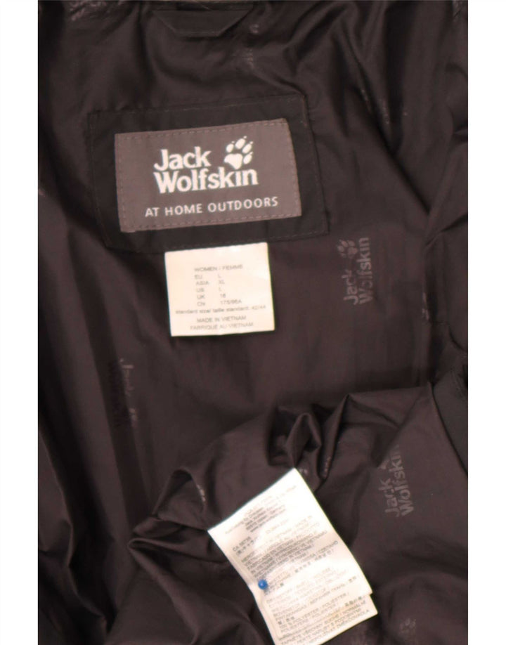 Jack Wolfskin Damen Kapuzenmantel, gepolstert, UK 16, Größe L, Schwarz, Polyester