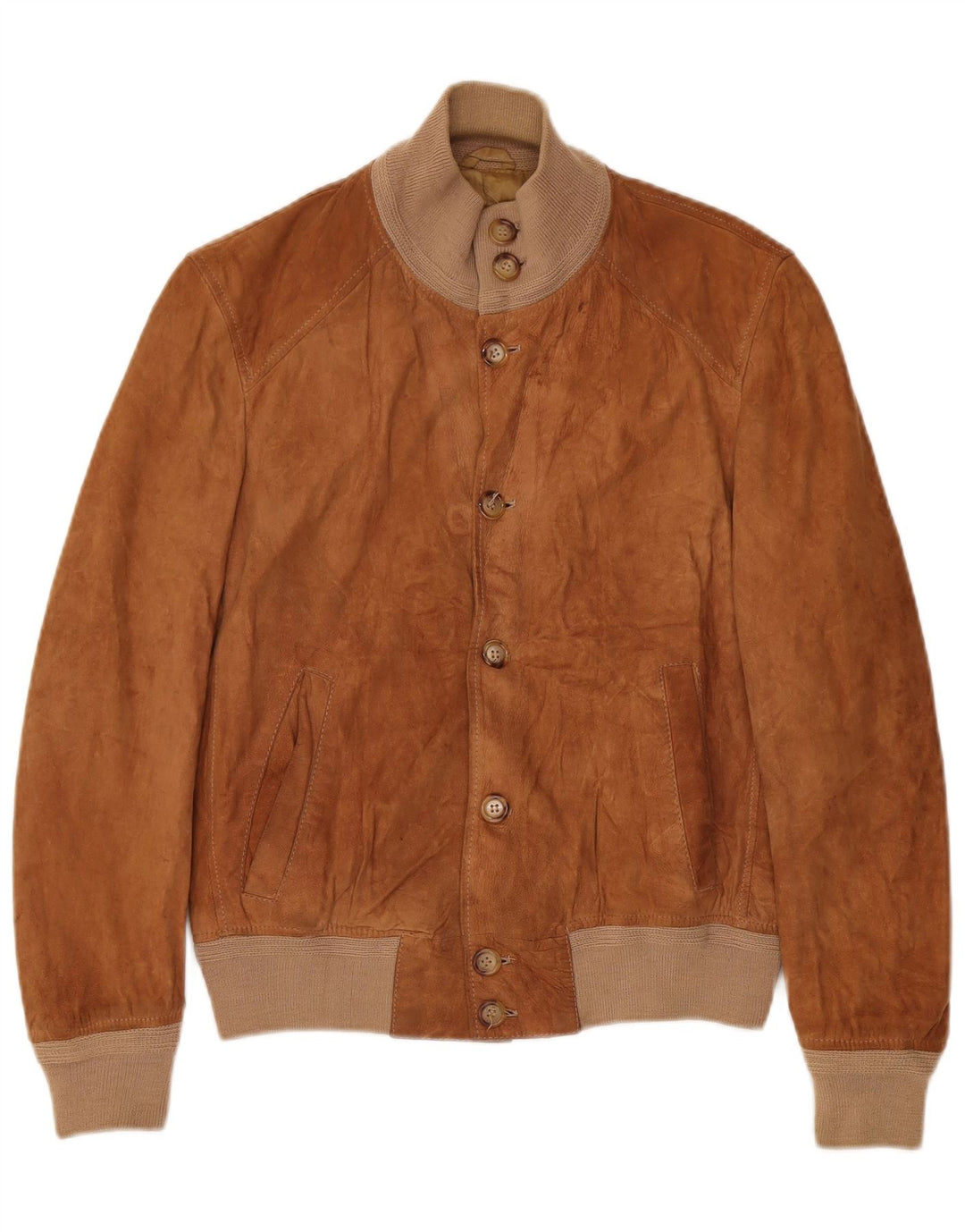 Vintage Herren Bomber Wildlederjacke IT 46 XS Braun