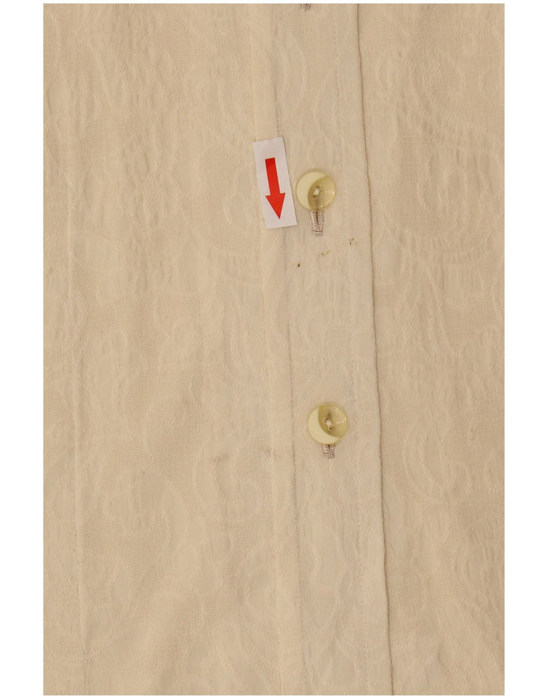 Vintage Damen Durchsichtige Hemdbluse UK 14 Medium Beige