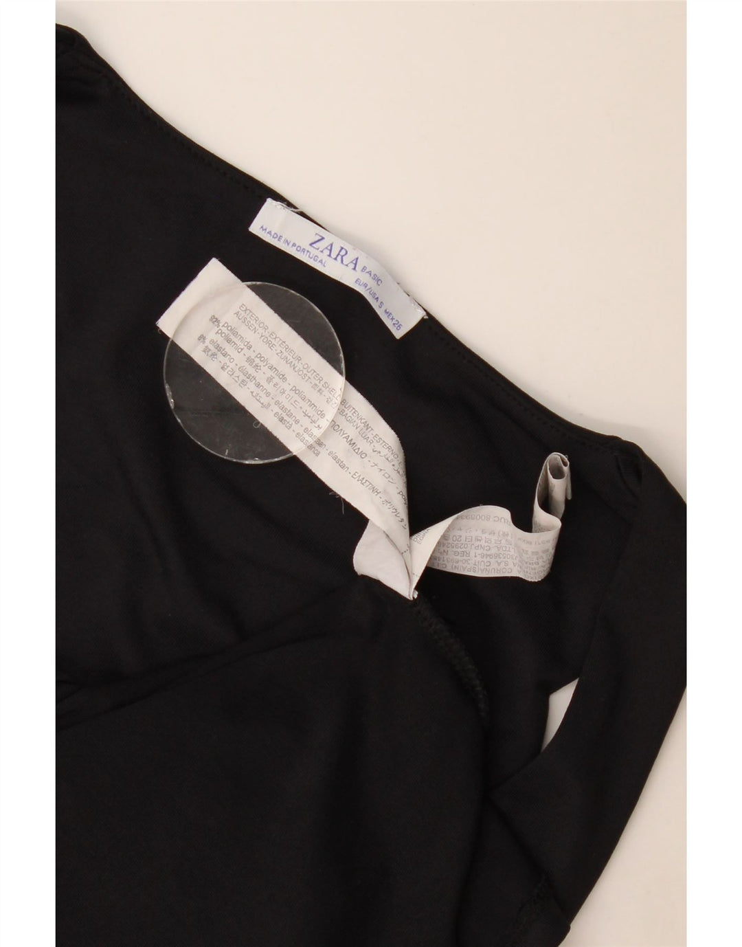 Zara Damen Weste Top UK 8 Small Schwarz Polyamid