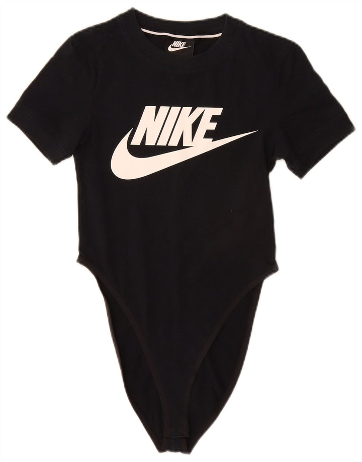 Nike Womens Graphic Bodysuit UK 6 XS Schwarz Baumwolle