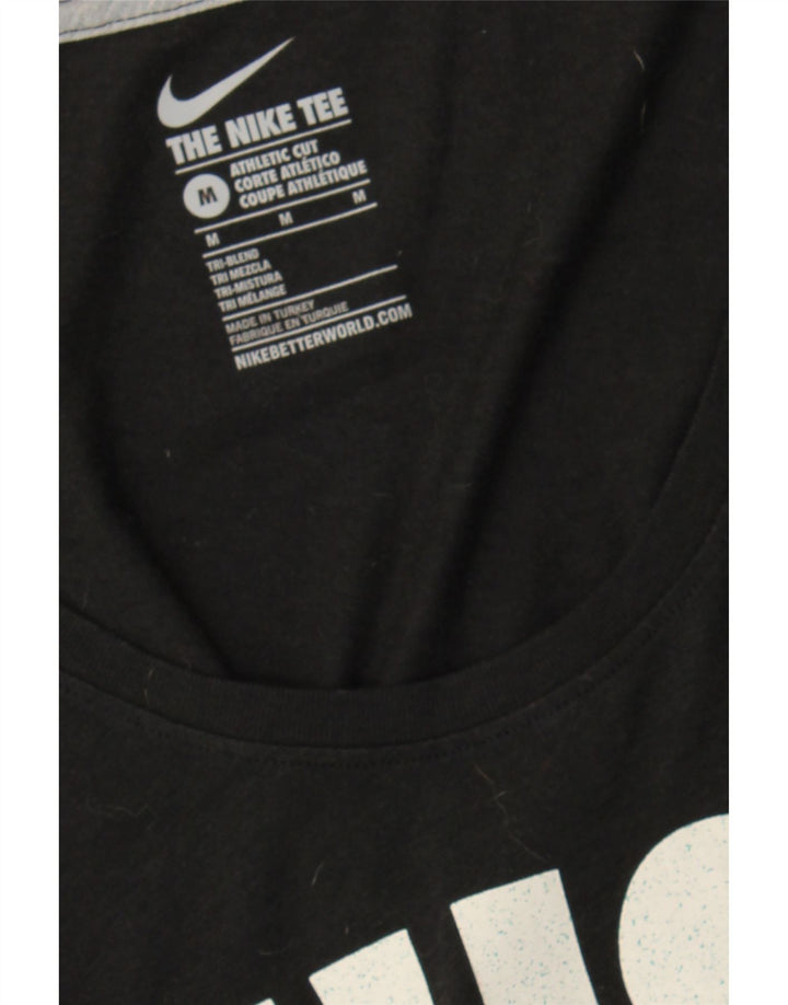 NIKE Womens Athletic Cut Graphic T-Shirt Top UK 14 Medium Black Polyester Vintage Nike and Second-Hand Nike from Messina Hembry 