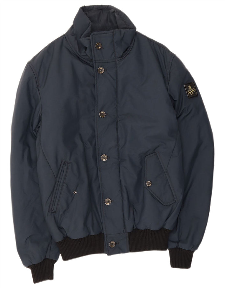 Refrigiwear Herren Bomberjacke UK 40 Large Marineblau Colourblock Polyamid