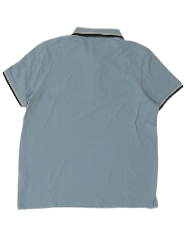 Lotto Herren-Poloshirt, groß, blau gestreift, Baumwolle