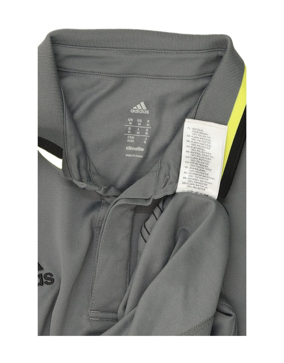 ADIDAS Mens Climalite Polo Shirt Medium Grey Polyester Vintage Adidas and Second-Hand Adidas from Messina Hembry 