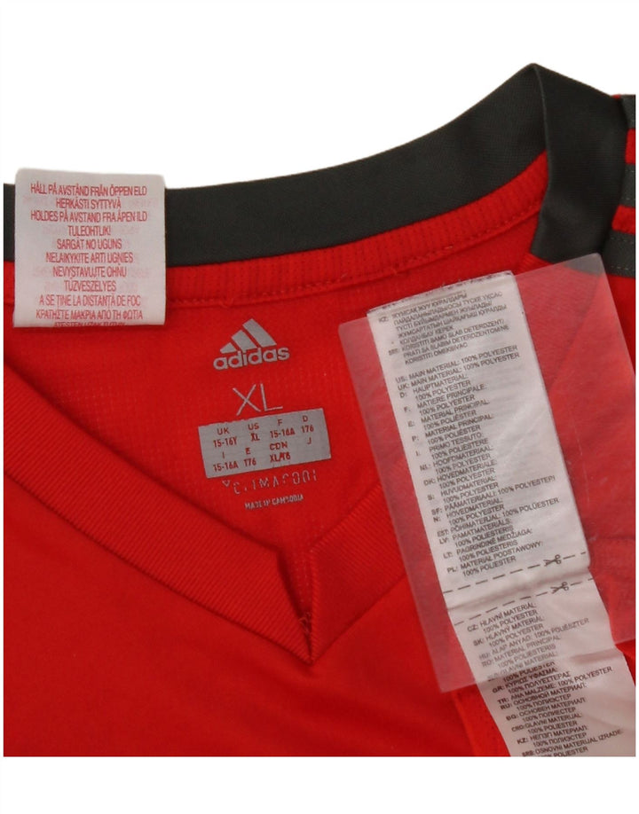 ADIDAS Jungen Climacool T-Shirt Top 15-16 Jahre XL Rot Polyester
