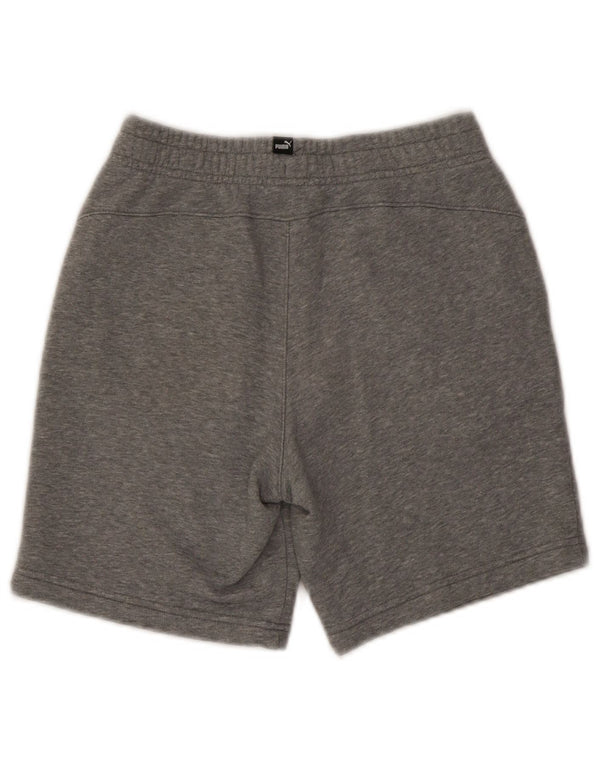Puma Sportshorts für Jungen, 11–12 Jahre, grau gefleckte Baumwolle