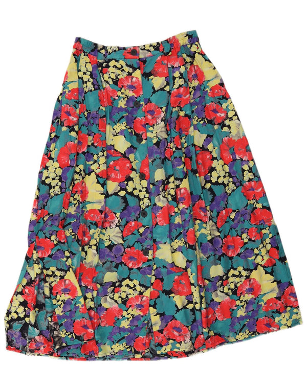 Vintage Damen A-Linienrock mit hoher Taille EU 40 Medium W28 Mehrfarbig