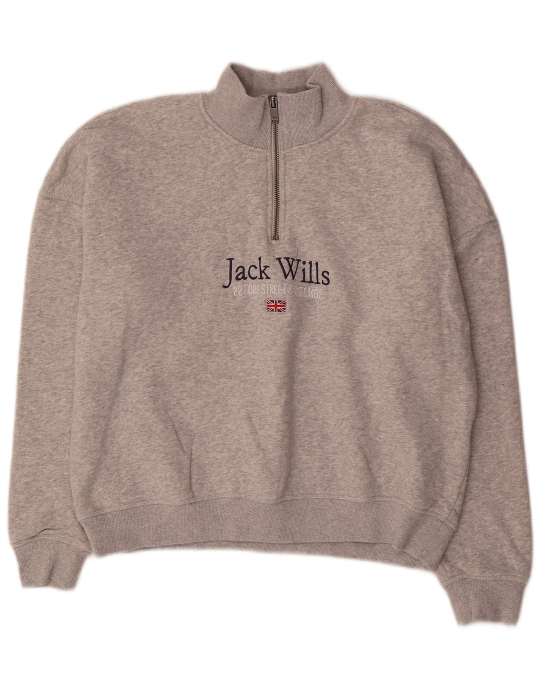 Jack Wills Damen-Sweatshirt in Übergröße mit Grafik, Gr. 10, Größe S, Grau