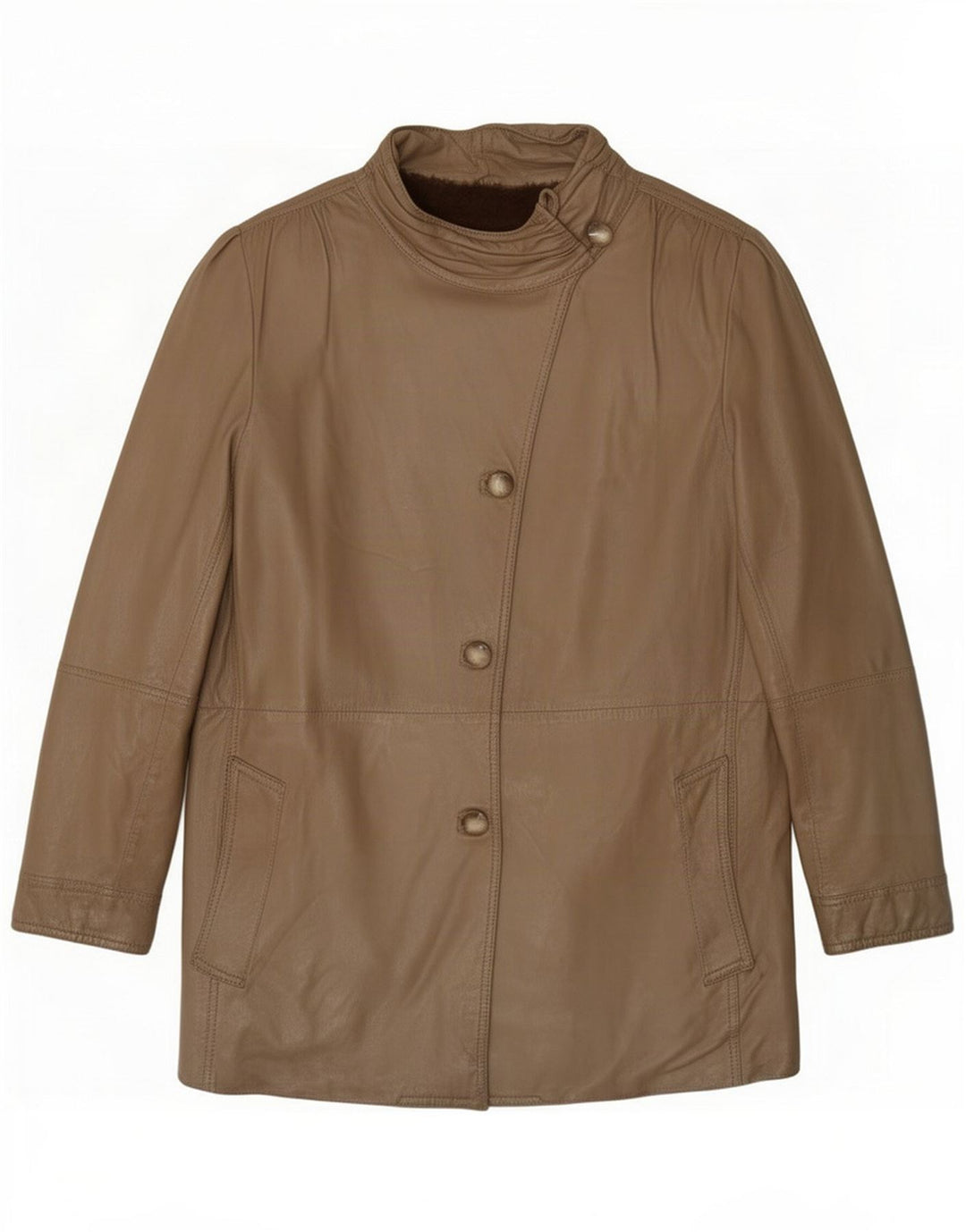 Vintage Damen Shearling Jacke UK 14 Medium Khaki