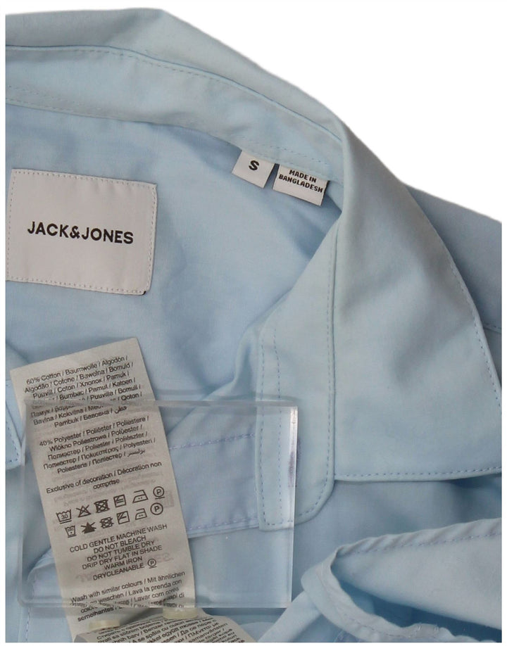 JACK & JONES Mens Shirt Small Blue Cotton