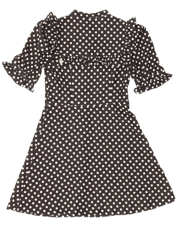 Oasis Kurzarm-Hemdkleid für Damen, Gr. 10, Größe S, Schwarz, gepunktet