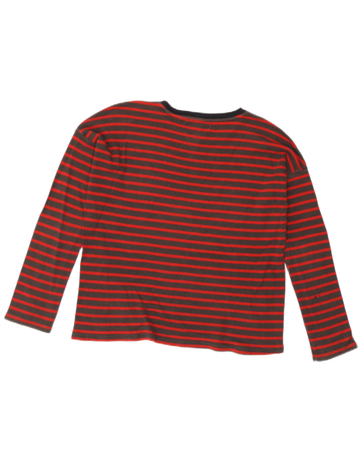 Zara Damen Top Langarm UK 14 Mittelrot gestreift