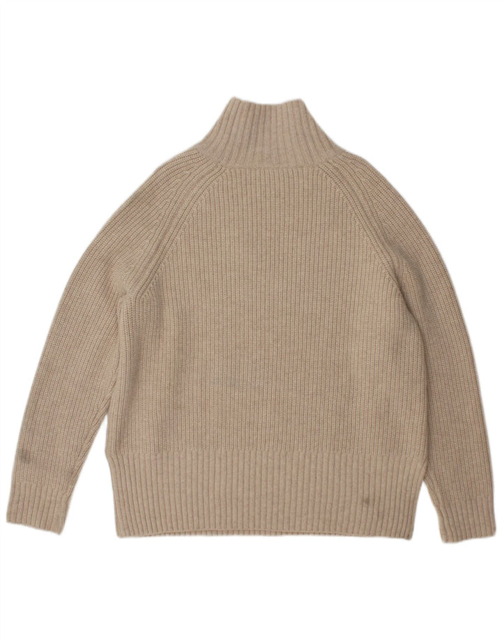 Zara Damen-Pullover mit Rollkragen, übergroß, Gr. 10, Größe S, beige Wolle