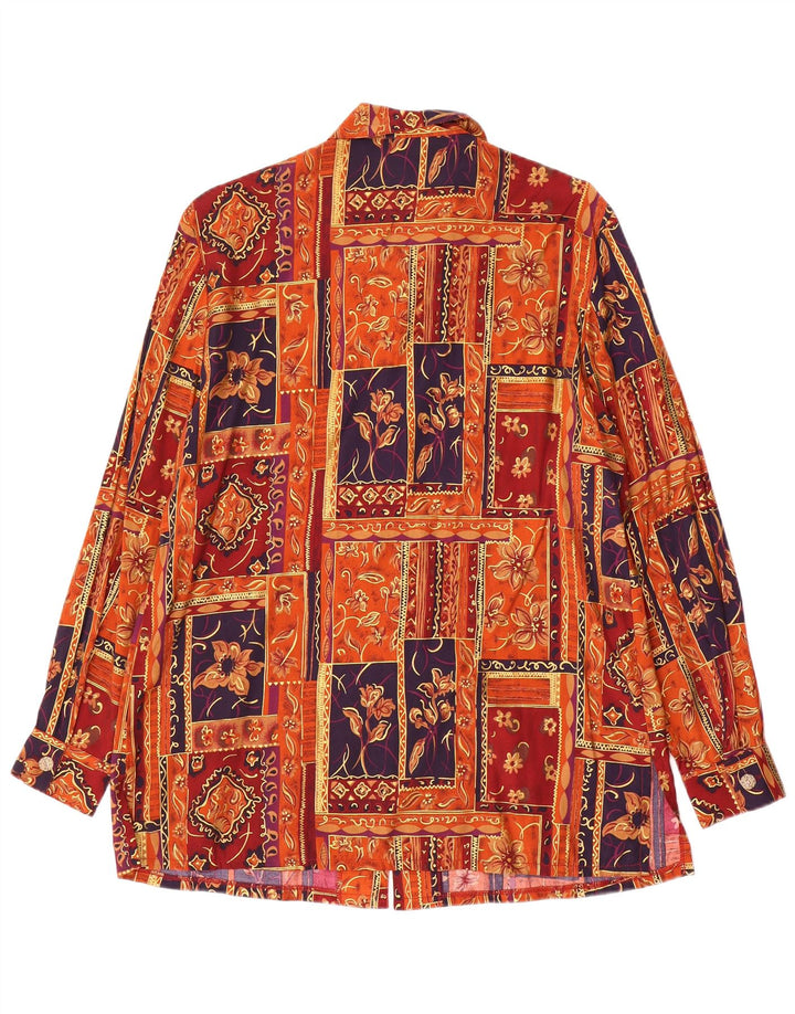 David Jones Damen-Hemdbluse, US 12, groß, mehrfarbig, Patchwork-Viskose