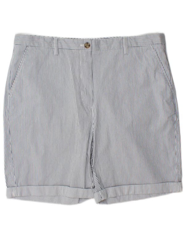 Marks & Spencer Damen Chinoshorts UK 16 Large W38 Blaue Nadelstreifen-Baumwolle