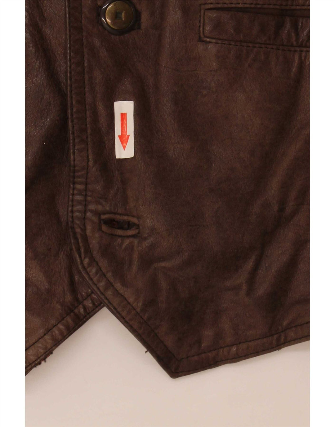 Vintage Herren Lederweste IT 58 2XL Braun