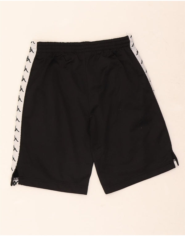 Kappa Grafik-Sportshorts für Jungen, 9–10 Jahre, schwarzes Farbblock-Polyester