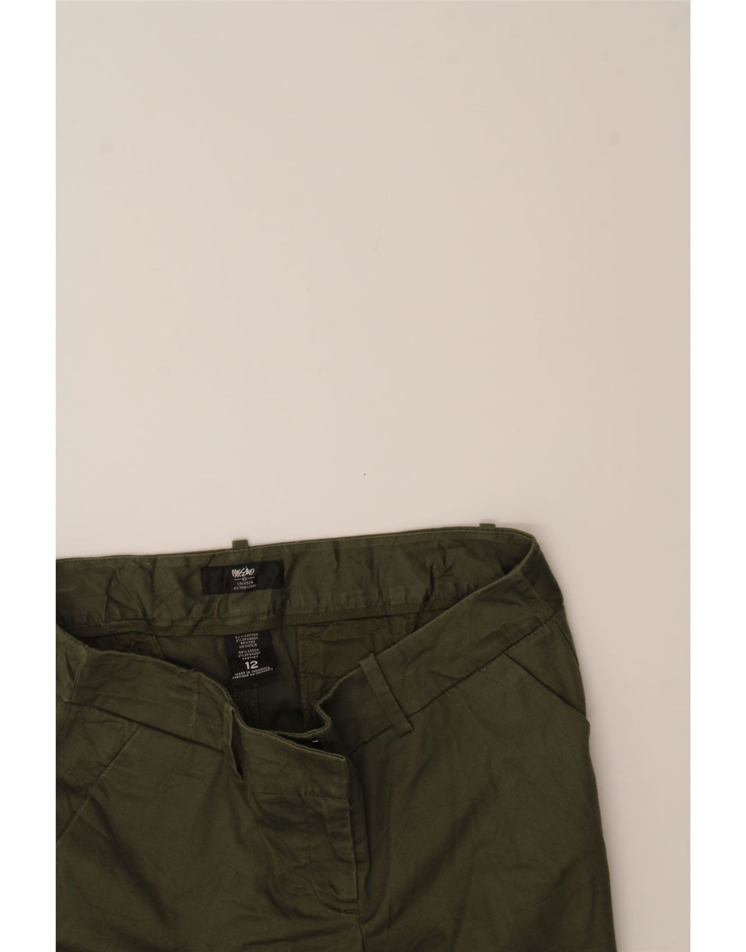 MOSSIMO Womens Stretch Chino Shorts US 12 Large W34 Green Cotton Vintage Mossimo and Second-Hand Mossimo from Messina Hembry 