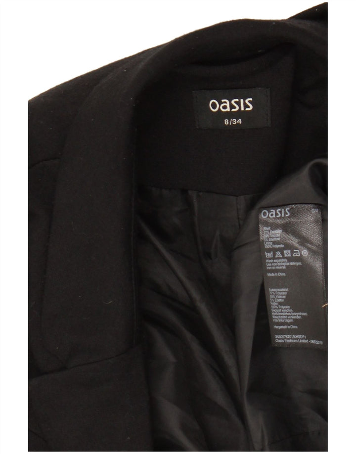 Oasis Womens Open Blazer Jacke UK 8 Small Schwarz Polyester