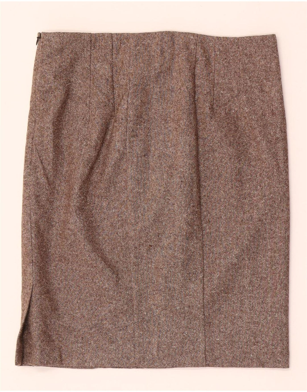 Benetton Womens Mini Straight Rock IT 42 Medium W28 Braun gesprenkelte Wolle