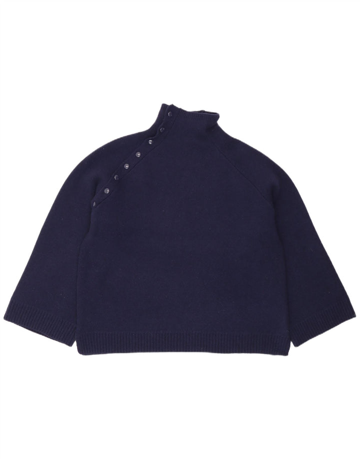 Übergroßer Pullover mit Rollkragen für Damen von Zara, Gr. 10, Größe S, marineblaue Wolle