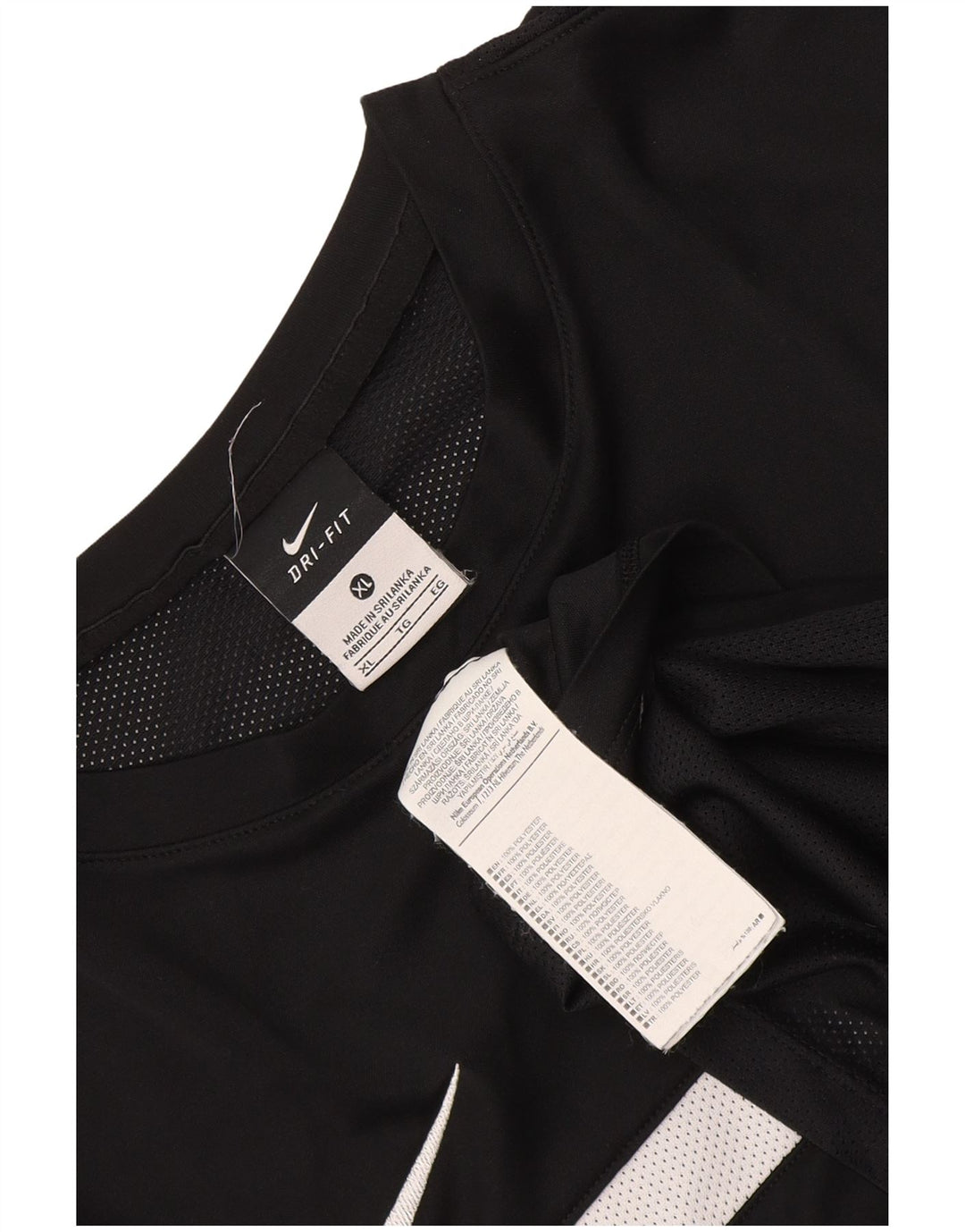 Nike Herren Dri Fit T-Shirt Top XL Schwarz Colourblock Polyester