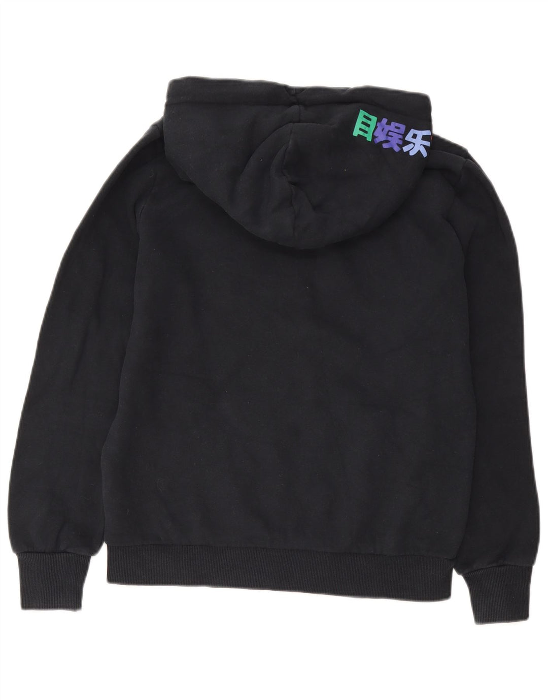Superdry Damen-Kapuzenpullover mit Grafik, UK 14, Größe L, Schwarz, Baumwolle