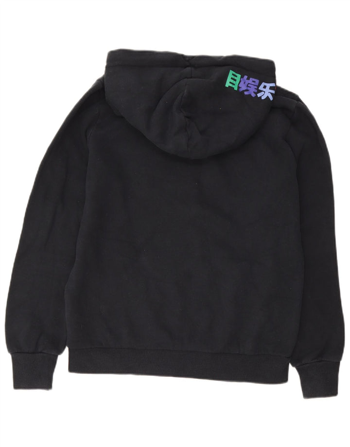 Superdry Damen-Kapuzenpullover mit Grafik, UK 14, Größe L, Schwarz, Baumwolle