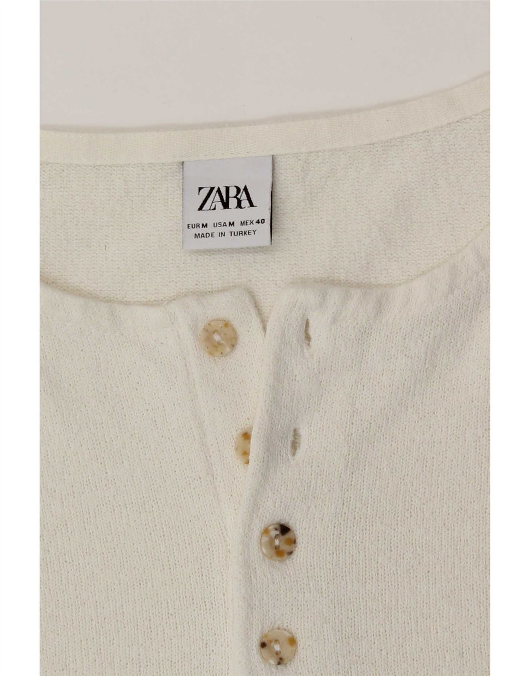 Zara Herren T-Shirt Top Mittelweiß