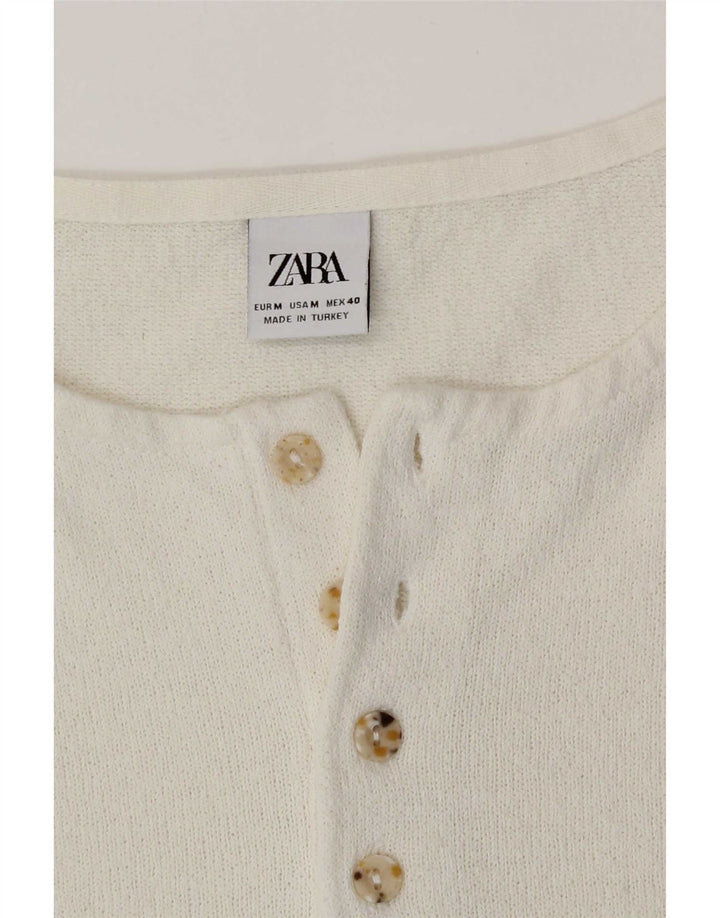 Zara Herren T-Shirt Top Mittelweiß