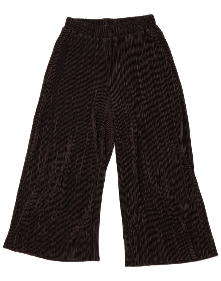 ZARA Damen Capri-Hose mit weitem Bein, XS, W24, L23, Schwarz, Polyester