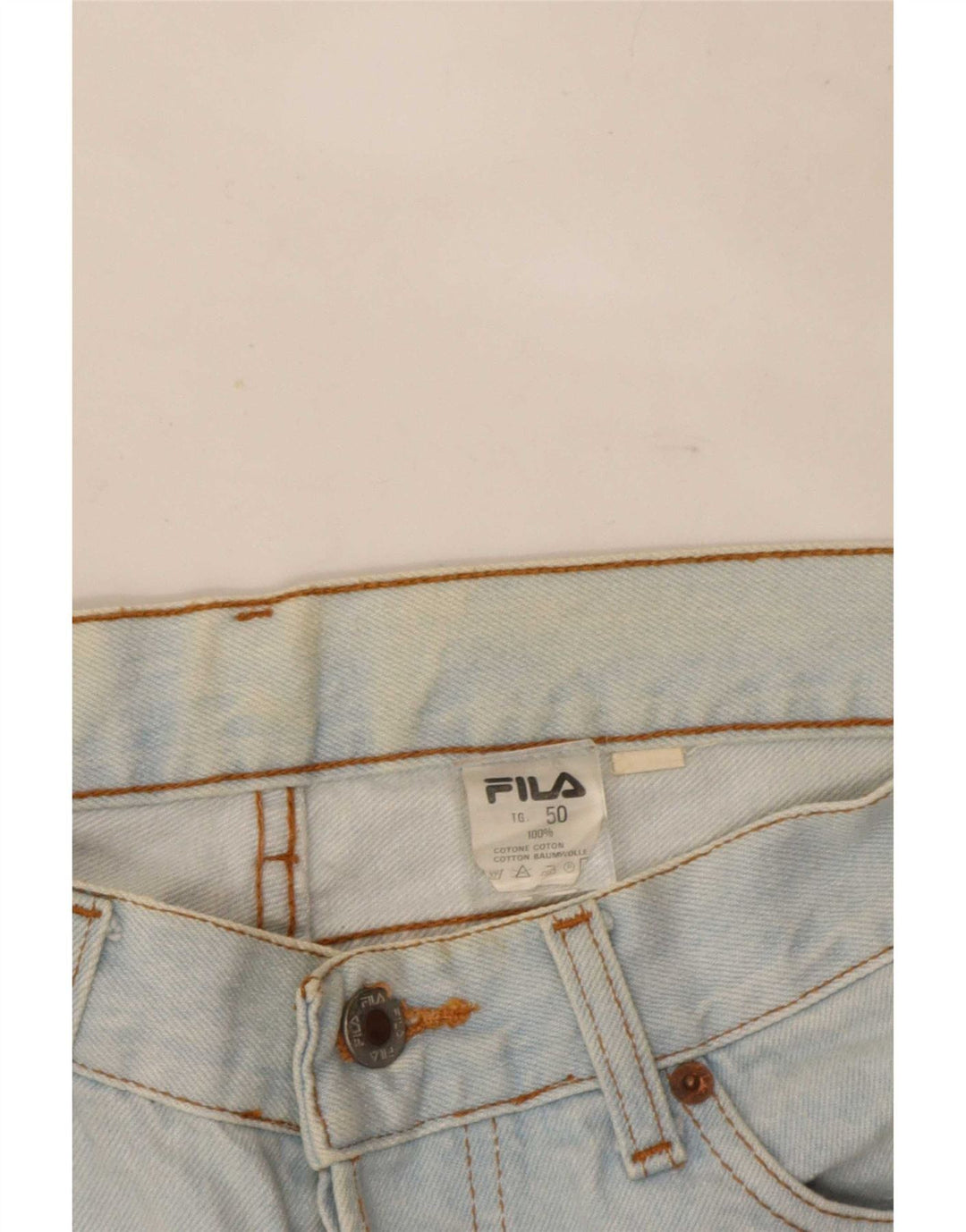 Fila Herren Straight Jeans IT 50 Large W32 L32 Blaue Baumwolle