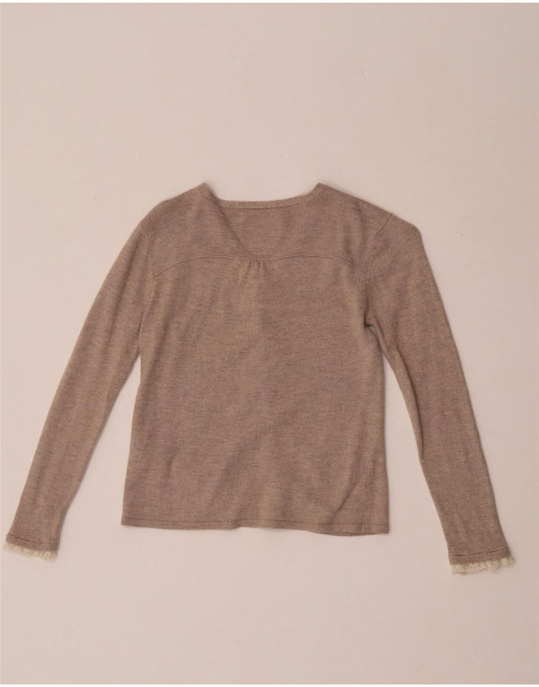 Zara Mädchen-Strickjacke, 9–10 Jahre, beige Viskose