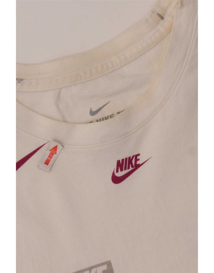 Nike Herren-T-Shirt mit Grafik, Größe L, aus weißer Baumwolle