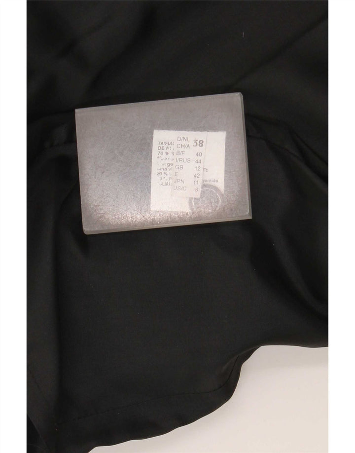 Vintage Damen 4-Knopf-Blazerjacke UK 12 Mittelschwarze Wolle