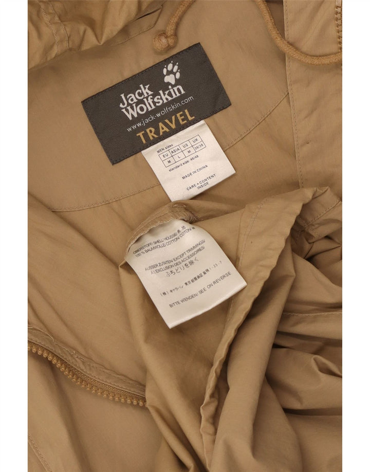 Jack Wolfskin Herren Bomberjacke mit grafischer Kapuze, UK 36/38, Mittelbeige