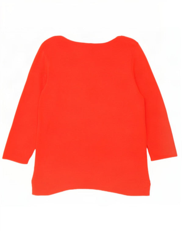 Hobbs Damen-Top, 3/4-Ärmel, UK-Größe 14, Größe L, rote Viskose