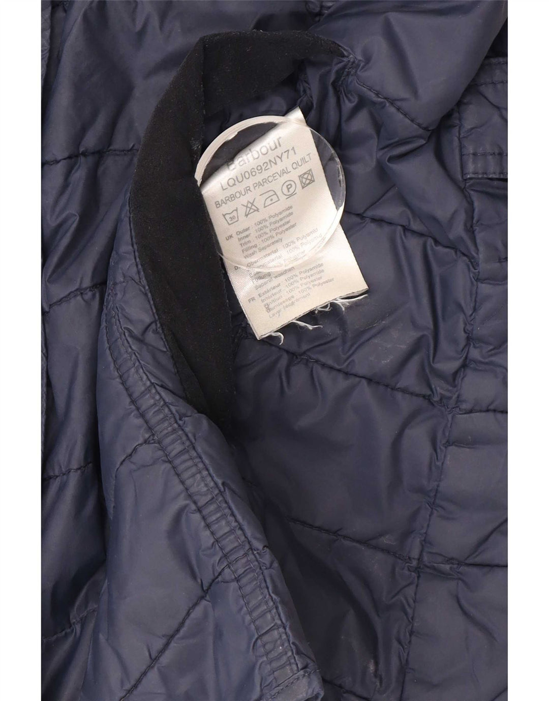 Barbour Damen Wattierte Jacke UK 16 Large Marineblau Colourblock Polyamid