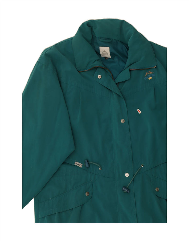 MC KINLEY Womens Trench Coat EU 42 Large Turquoise Polyester Vintage MC Kinley and Second-Hand MC Kinley from Messina Hembry 