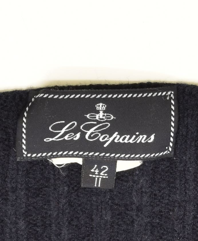 LES COPAINS Damen-Pullover mit Rundhalsausschnitt, Größe 42, mittleres Marineblau, Vintage