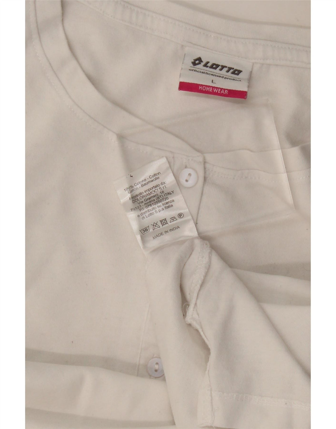 Lotto Damen Top Langarm UK 16 Large Weiße Baumwolle