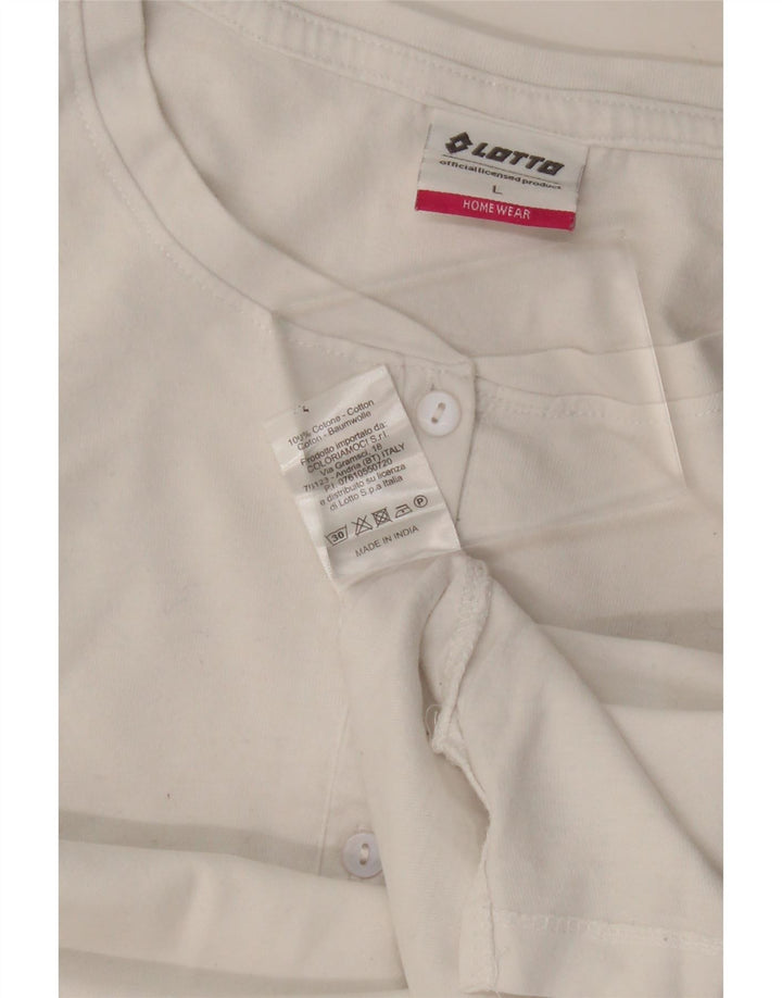 Lotto Damen Top Langarm UK 16 Large Weiße Baumwolle