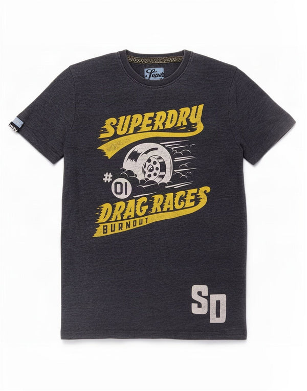 Superdry Herren Grafik-T-Shirt-Oberteil aus Baumwolle in mittlerem Marineblau