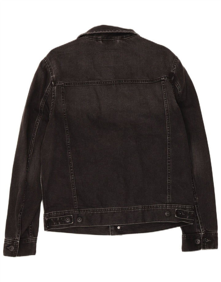Marks & Spencer Herren Jeansjacke UK 38 Mittelschwarze Baumwolle